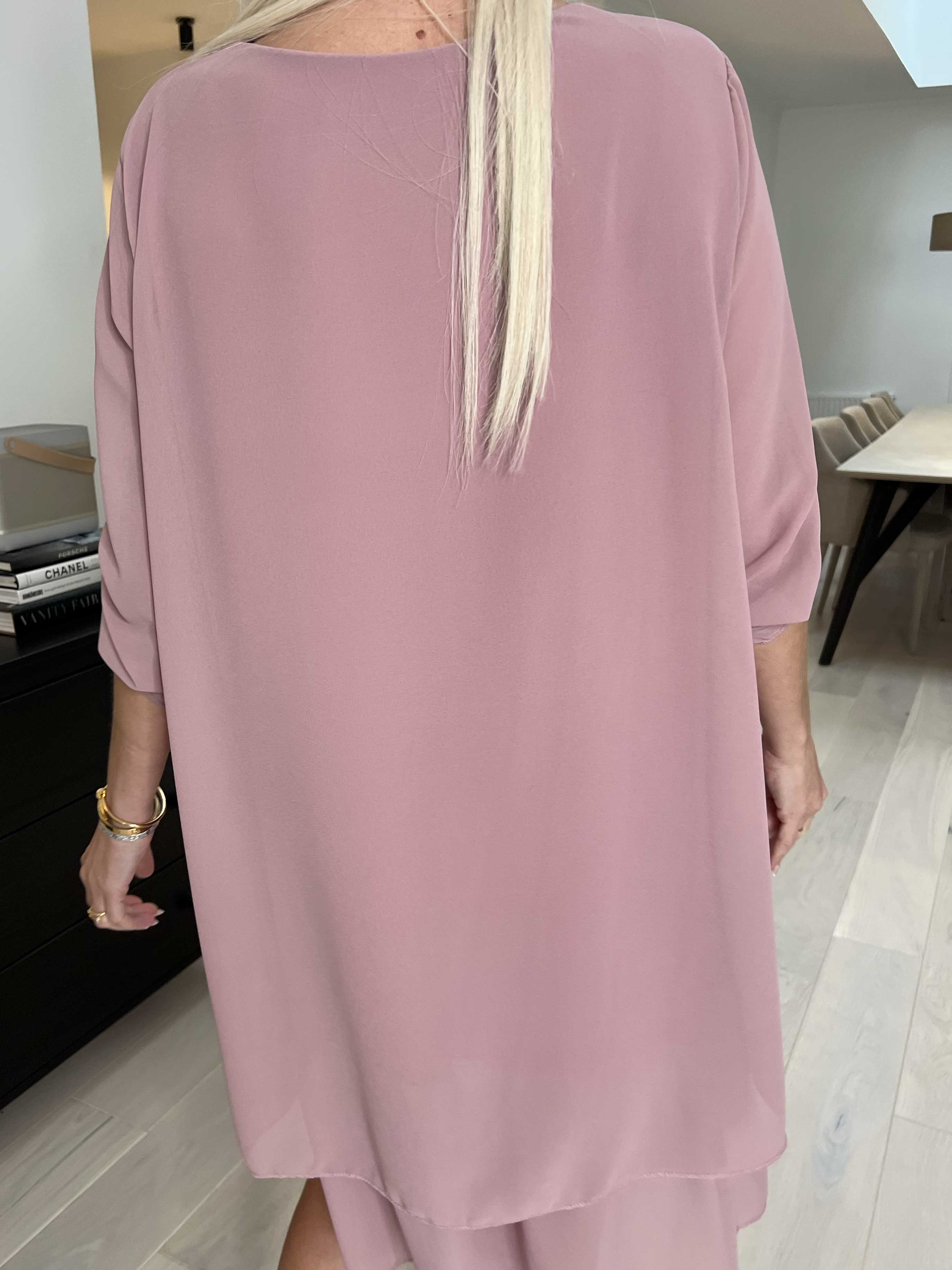 Jill - Chiffongtunika med underkjol i viskos